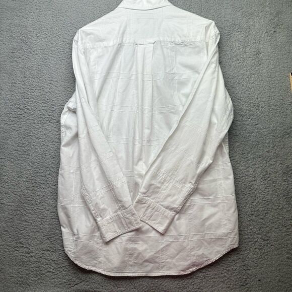 Orvis Windowpane button down shirt white Sz medium - Picture 5 of 6
